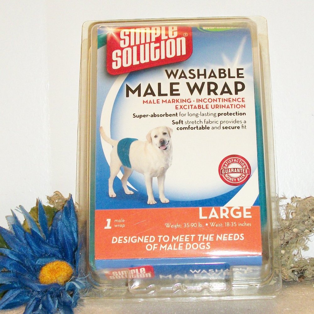 SIMPLE SOLUTION Washable Male Dog Wrap for Incontinence NEW Color: Turquoise